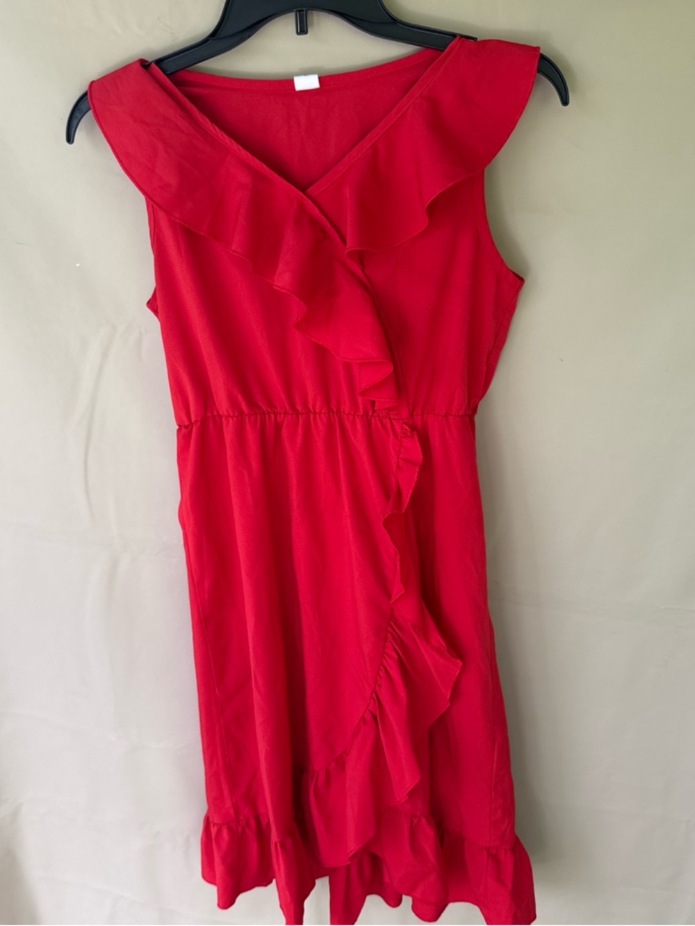 SHEIN Red Ruffle Wrap Mini Dress